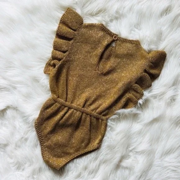 Piupiuchick NWT Knitted Playsuit Golden 6Y - Picture 6 of 8